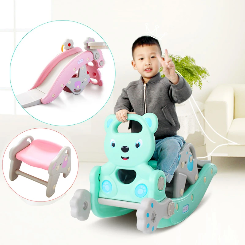 

kids Rocking Horse Slide Baby chair Three-in-one Thickening room Multi-function folding storage toy Entertainment children Sport