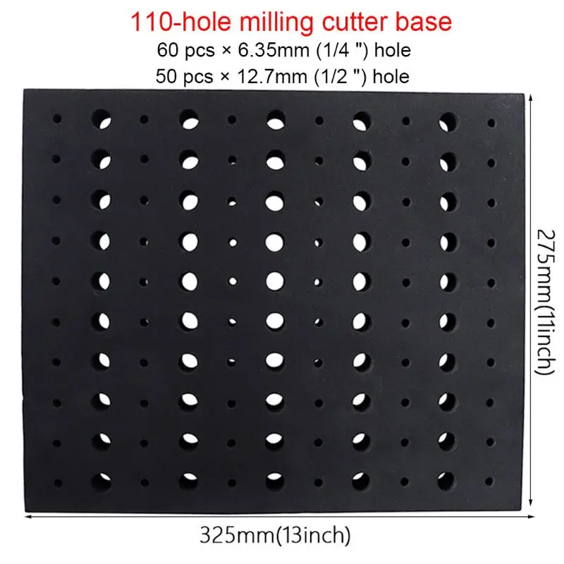 

110 Holes Router Bit Tray Storage Holder for 1/4'' 1/2'' Shank Milling Cutters D0AC