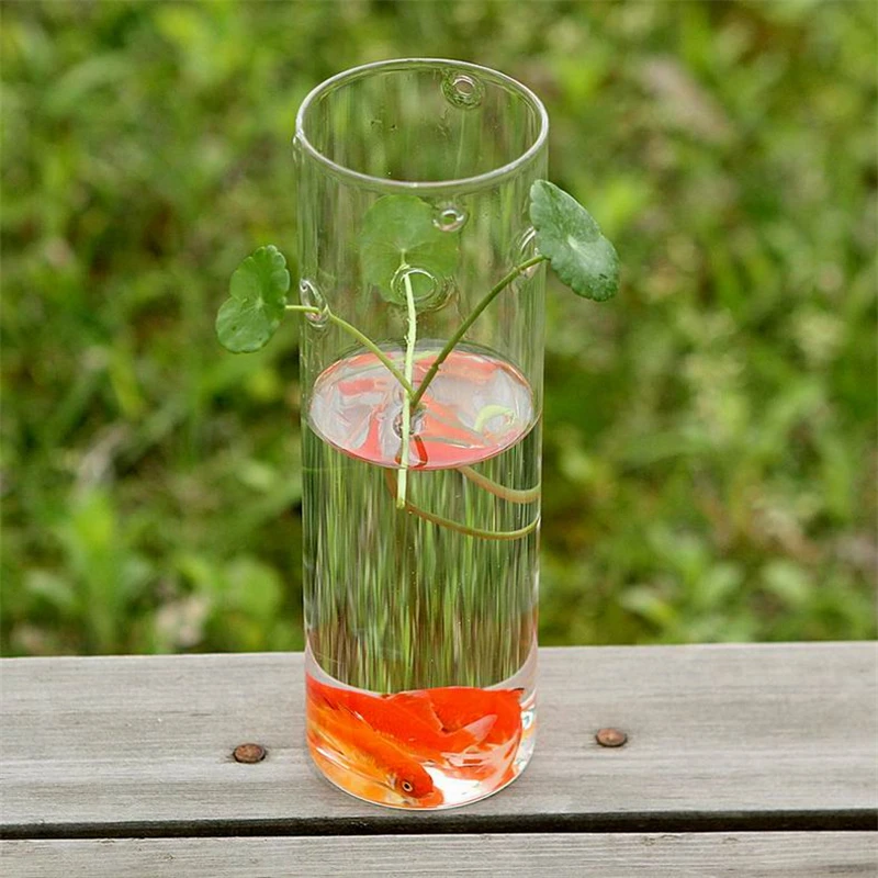 Стеклянная цилиндрическая настенная ваза гидропонное стекло Террариум аквариум