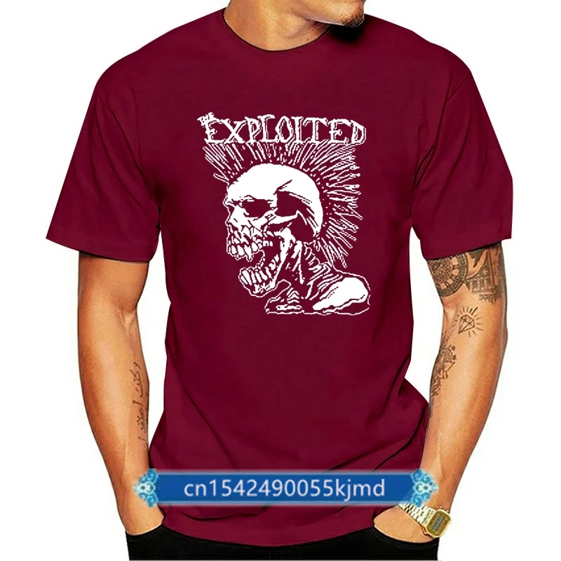 

The Exploited Mohican Skull T-Shirt - NEW & OFFICIAL! 100% Cotton Men T Shirt Women Tops Tee O-neck Short Sleeve Funny Tshirts