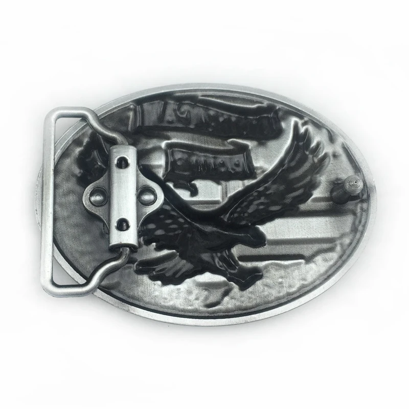 Мужская металлическая винтажная Серебряная Пряжка ремня в виде орла овальные
