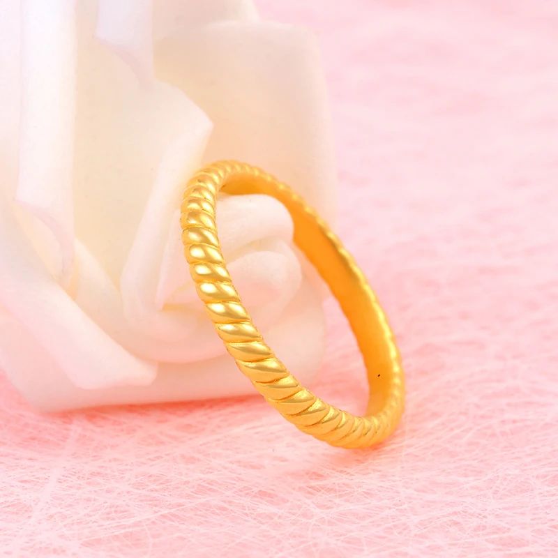 Кольцо из чистого 24-каратного желтого золота Женское кольцо на удачу 1 1-1 3 г