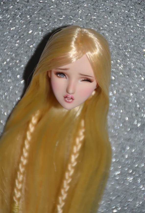 

Customized 1/6 Light Long Hair Expression Head Sculpt For 12" PH TBL Female Body