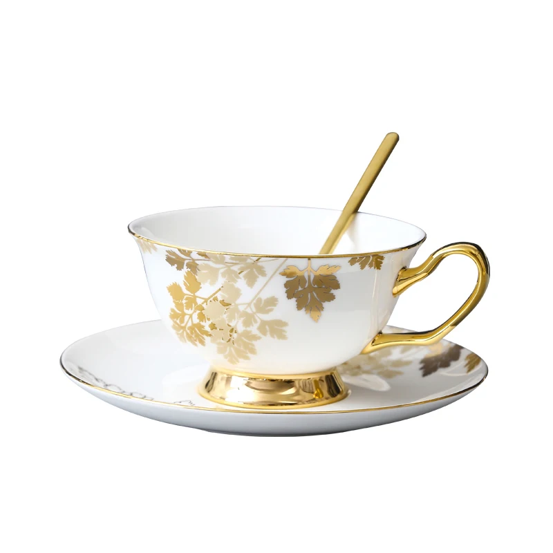 Европейский роскошный кофейный набор из костяного фарфора с узором золотых