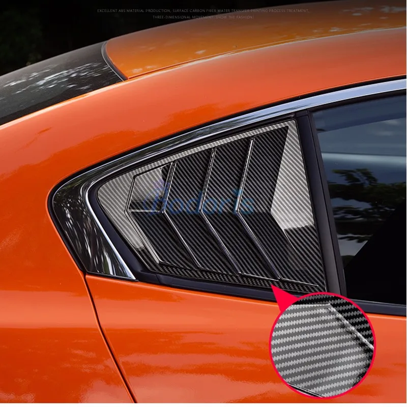 Offerte Per Mazda 3 M3 Axela 2020 Look In Fibra Di Carbonio Finestra Posteriore Flusso D'aria Pannello Di Aspirazione Guarnire Anello Di Stampaggio Accessori Auto Auto
