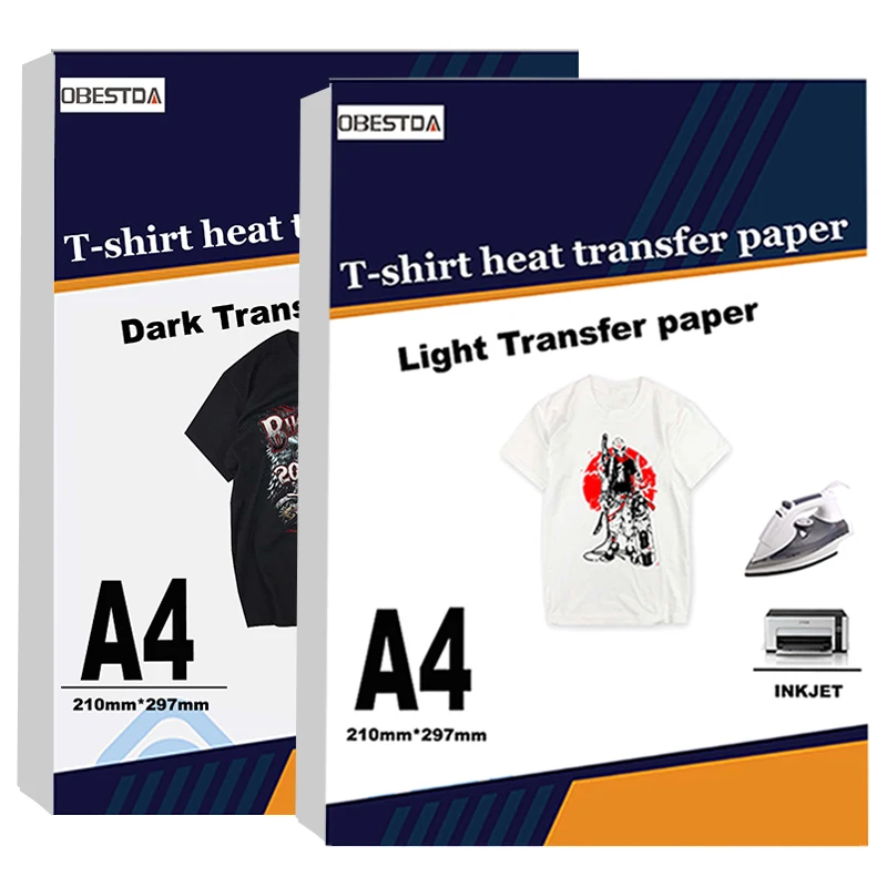 Inkjet Heat Transfer Printing Paper T-Shirt   Light dark black  Fabric Transfer Paper for Cotton Garment Thermal Transfer Paper