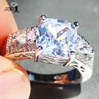 Ювелирные изделия YaYI Мода Принцесса 6.4CT серебро белый циркон Цвет обручальные кольца для свадебной съемки возлюбленных с Кольца вечерние кольца 1192