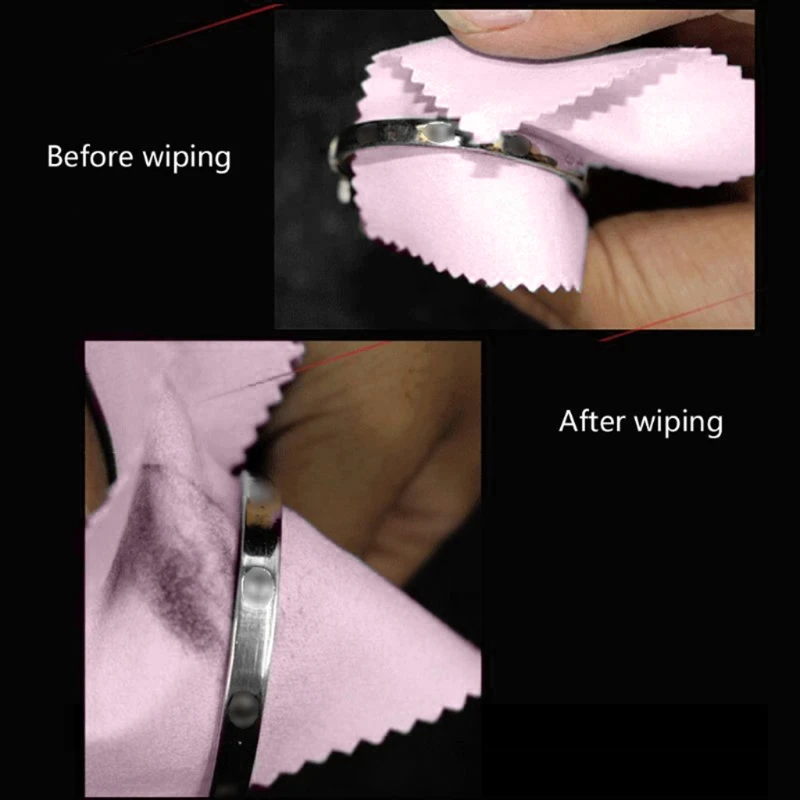 634D 10 шт. вишневая Двусторонняя полировальная ткань золотистая Серебристая Ткань