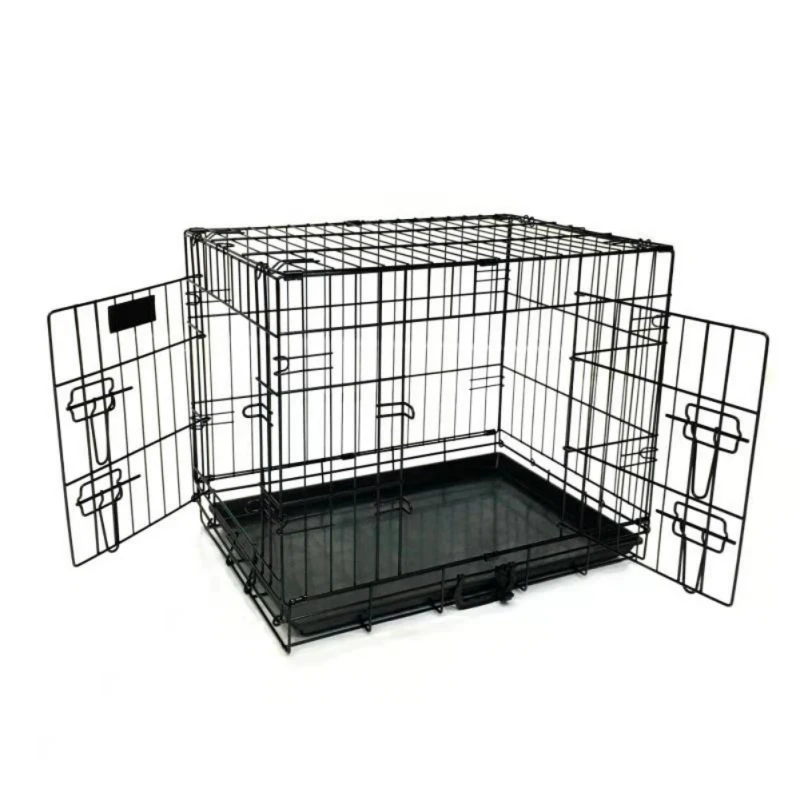 

36"/42"/48" Pet Kennel Cat Dog Folding Steel Crate Animal Playpen Wire Metal Pet House Home With Two doors Cage Brand New