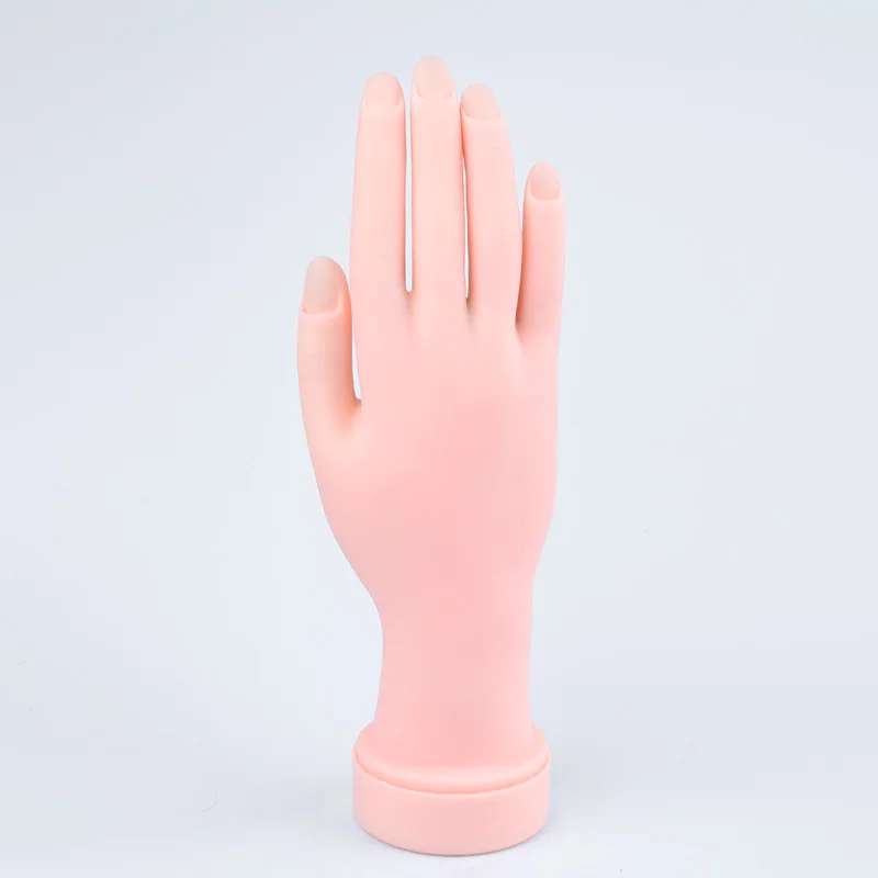 

1 PCS Practice Nail Art Fake Hand Model For Training Beginner Display Stand Rubber False Finger Reusable Nail Professionals Tool