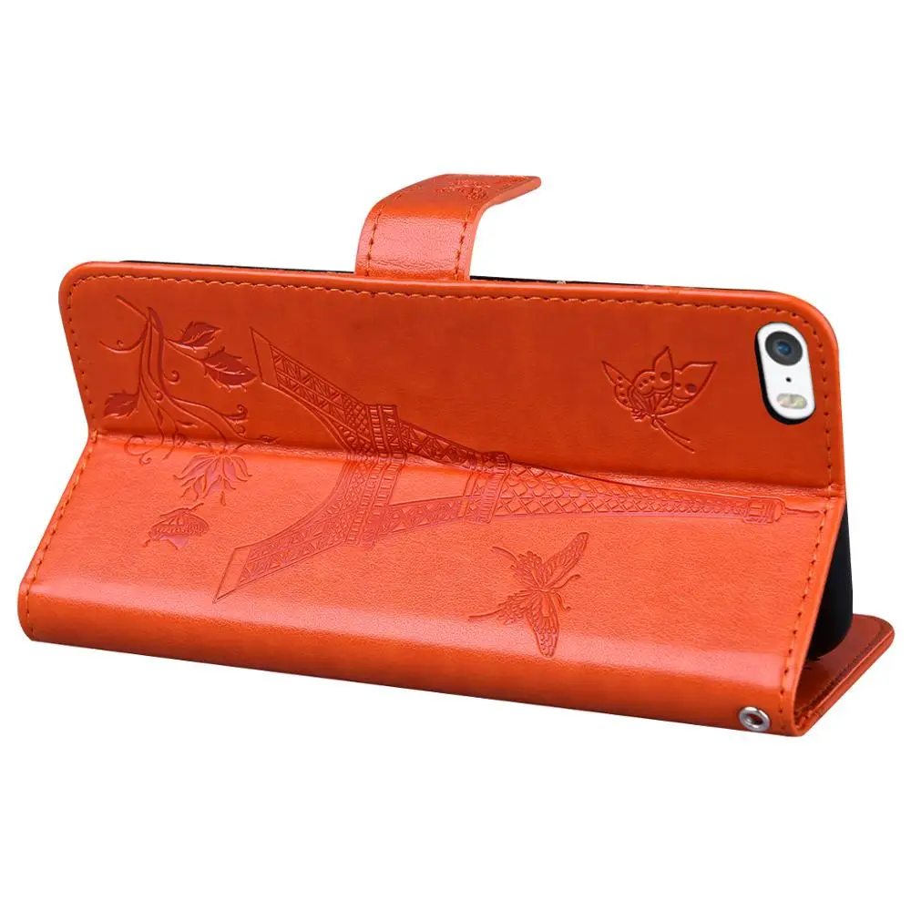 Кожаный футляр для чехол Классический Магнитный телефона башня кожаный iPhone5 5S SE |