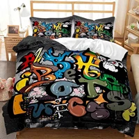 graffiti bedding set for baby kids child cartoon duvet cover set pillowcase edredones ni%c3%b1os quilt cover