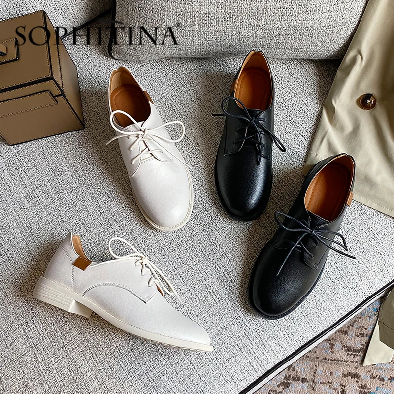 SOPHITINA/Женская офисная обувь на плоской подошве с круглым носком Удобная женская