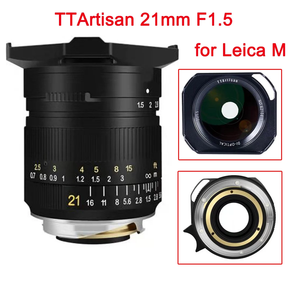 

Оригинальный объектив TTArtisan 21 мм F1.5 для камеры Leica M Mount s M-M M240 M3 M6 M7 M8 M9 M9p M10 с ручной фокусировкой