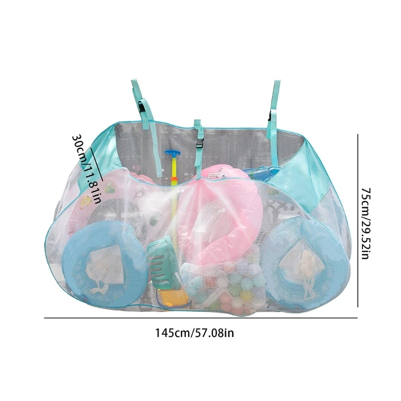 

Swimming Pool Hanging Storage Bag Water Toy Organizer Athletic Field Football Basketball Sport Oversized Mesh Net Bag