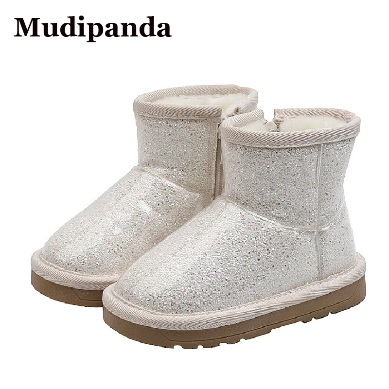 

New Winter Children Shoes 2021 Fashion Boots For Kids Girls Plush Baby Toddler Infant Princess Shoes Snow Boots 1-6Y Non-slip