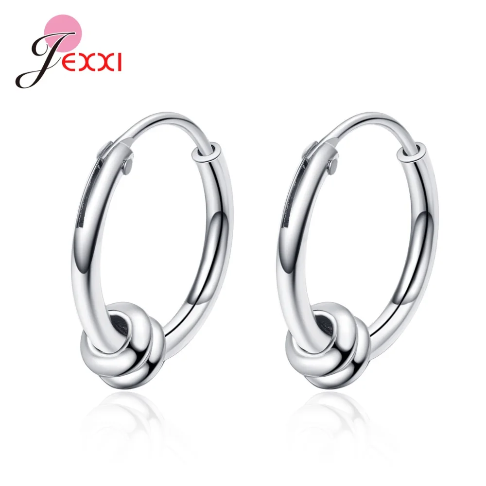 

Модные 925 стерлингового серебра простой круглый, серьги-кольца для женщин обувь для девочек в стиле «панк» Стиль ювелирные изделия аксессуа...