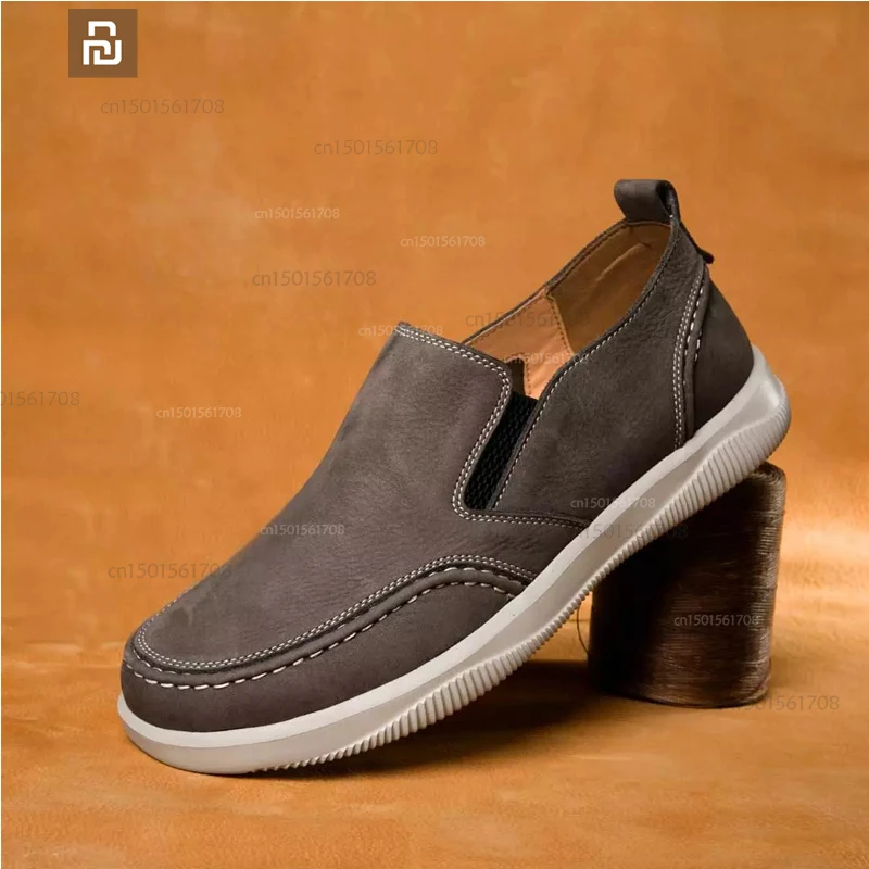 

xiaomi first layer cowhide light men's shoes comfortable casual single shoes fashion business cowhide shoes