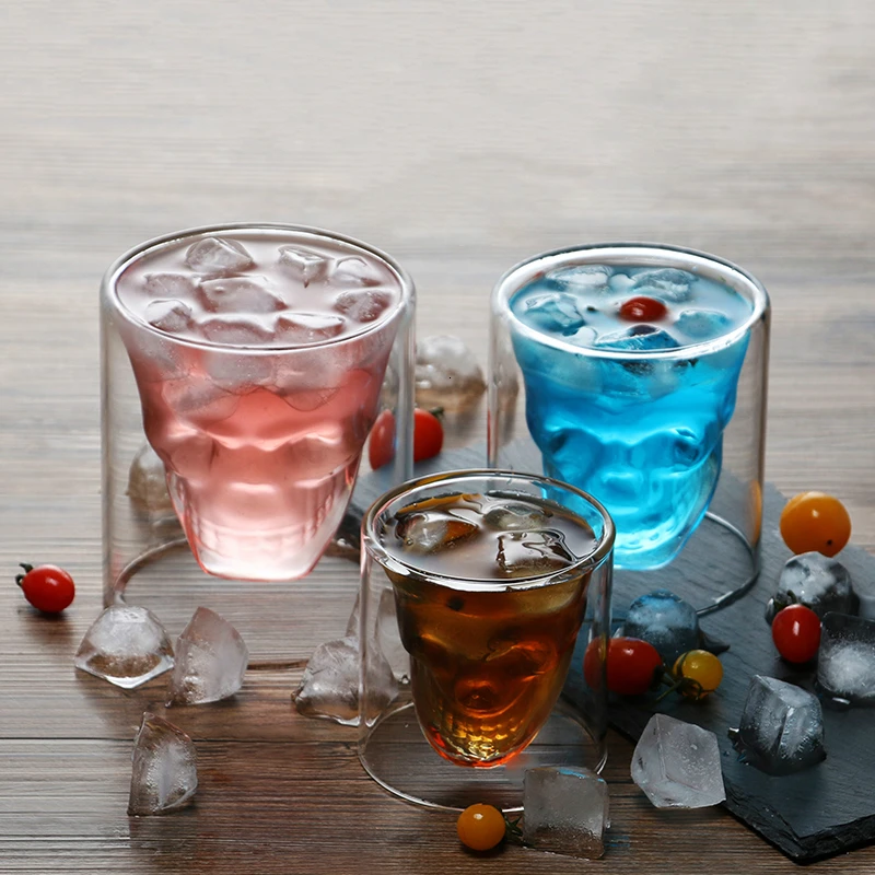 Креативный крутой призрак 3D Скелет Стеклянный Череп для ликера стакан виски