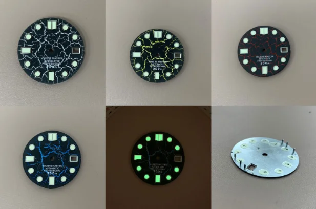 

SKX007/009 C3 Green Luminous Single Date Crack Watch Dial for NH35 Movement with S Logo