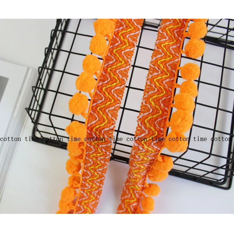 3 ярда оранжевый помпон отделка 2 5 см диаметр шара Широкий из пряжи гирлянда