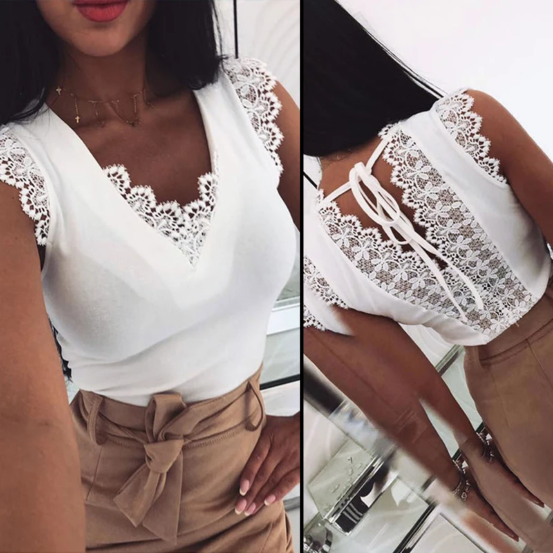 2020 модная сексуальная открытая спина v образным вырезом Футболка женская