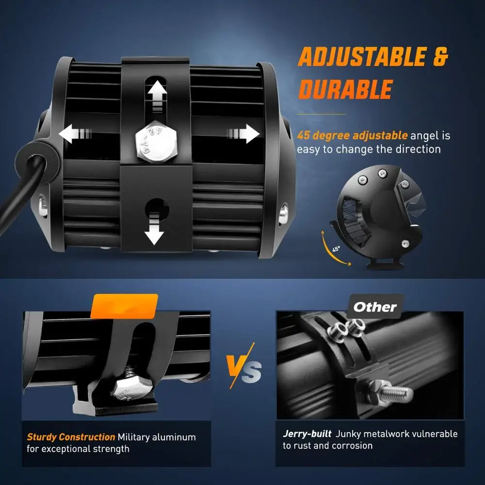 4inch 18W Spot Driving Fog Light 4x4 Accessories Off Road Led Pods Lights Mounting Bracket for Truck Boat | Автомобили и