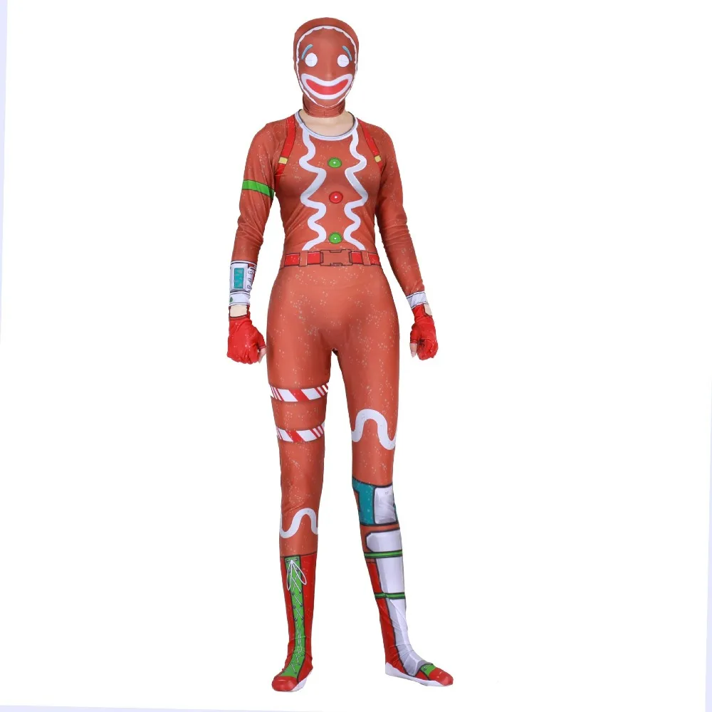 Gingerbread Man Cosplay Costume Party Halloween Christmas for adult and Kids Brithday Gift Fancy Jumpsuits Mask | Тематическая