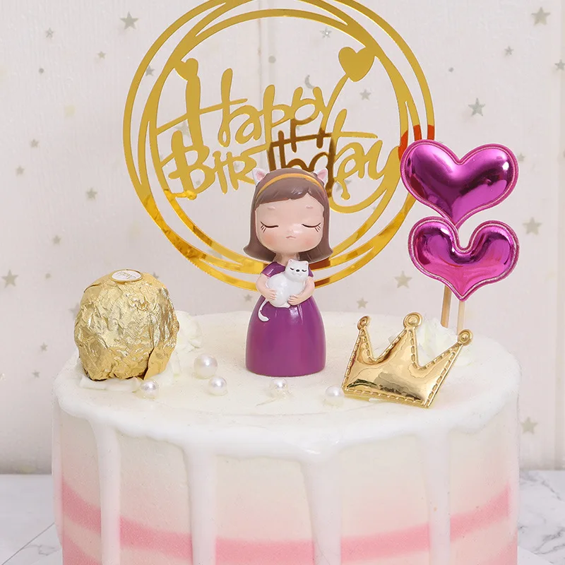 Топпер для торта с изображением полярного медведя единорога 4 шт.