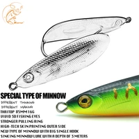 thritop 1pcs 85mm 16g bait artificial minnow accessories 3d eyes tremble hooks hard lure tp074 fishing tackle