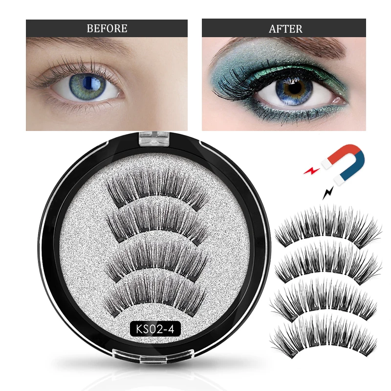 Genailish магнитные ресницы с 4 магнитами магнитных натуральные накладные подарочной