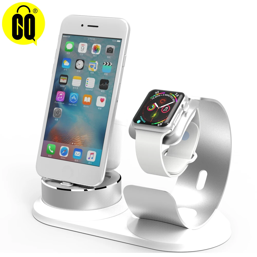 Silver Для Apple Watch, версии 4/3/2/1 док-станция, 3 в 1 для наручных часов Apple Watch подставка для iPhone X 8 7 airpods поддержка настольная подставка для телефона - Цвет: Silver