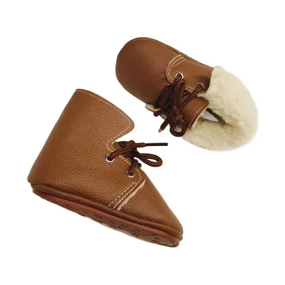 Зимняя обувь для маленьких мальчиков и девочек зимняя теплая с шерстяной