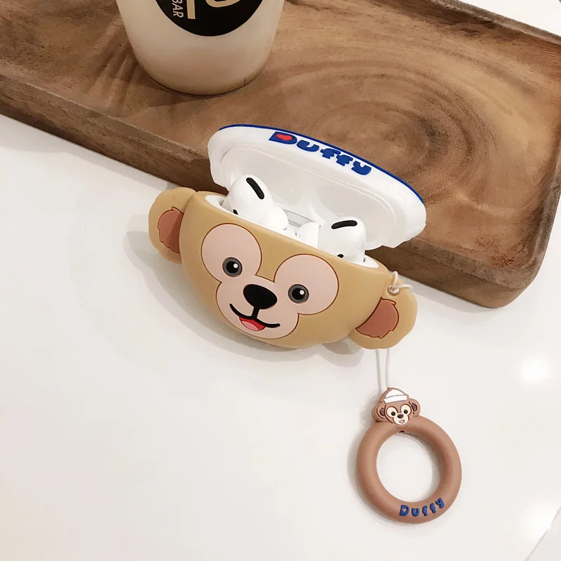 3D силиконовый чехол для Airpods Pro милый Bluetooth наушников Airpod Air Pods 3 с брелком Duffy Bear |