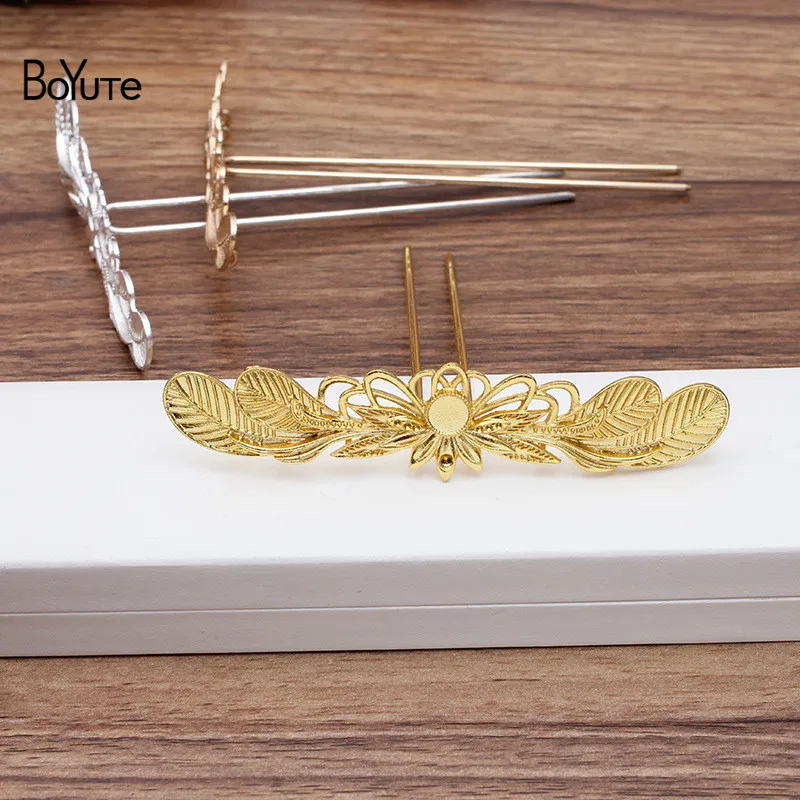 

BoYuTe (2 шт./лот) металлический сплав 23*106 мм Цветок палочка для волос Diy ручной работы ретро дворец ювелирные изделия Аксессуары для волос оптов...