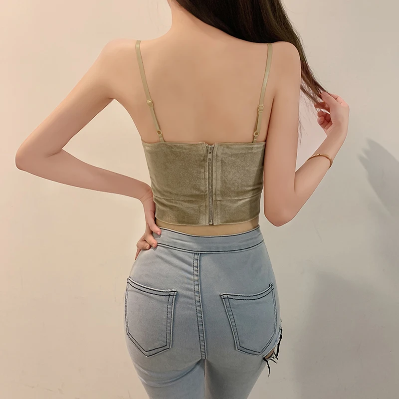 Пикантный черный фланелевый красивый топ с нагрудными вкладышами женская