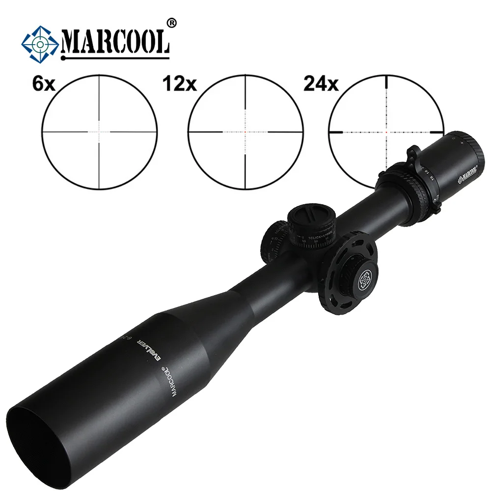 Охотничий оптический прицел Marcool 6 24X50 FFP тактический Коллиматорный с красной