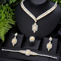 luxury russia spain trendy necklace earrings for noble luxury women bridal wedding party jewelry sets high quality gorgeous
