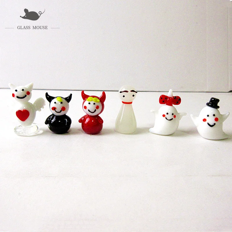 

Декоративные миниатюрные фигурки Стекло украшения с дизайном «привидения» Япония Стиль домашний сад Хэллоуин Декор ручной работы Стекло в...