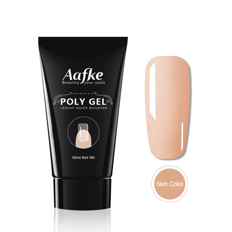 Skin Color 30 мл Polygel поли гель быстрое строительство Polygel с украшением в виде кристаллов; Прозрачная Жесткая Poli геля акриловый Soak Off гель для наращивания ногтей скольжения раствор ZJJ3085 - Цвет: Skin Color