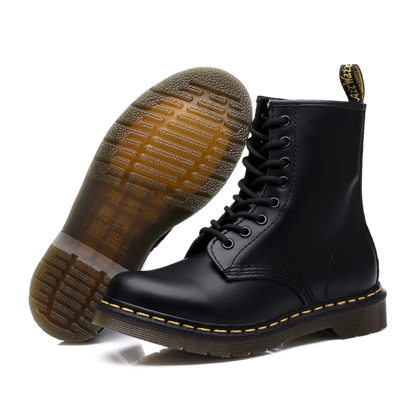 

Men's Thick Boots Leather Non-slip Ankle Boots with Large Size Martin Boots Mid-high British Style Leather Boots 2021 New