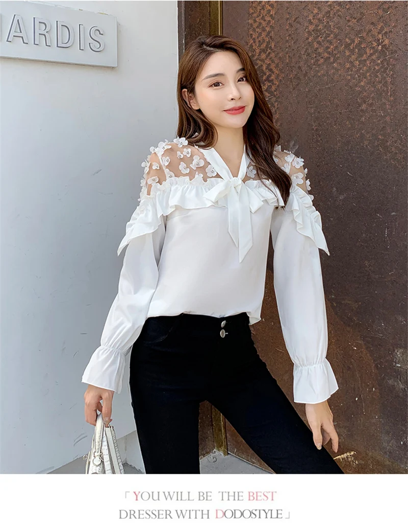 fashion woman blouses summer Autumn long sleeve women shirts white blouse tops office lady work wear blouse shirt blusas