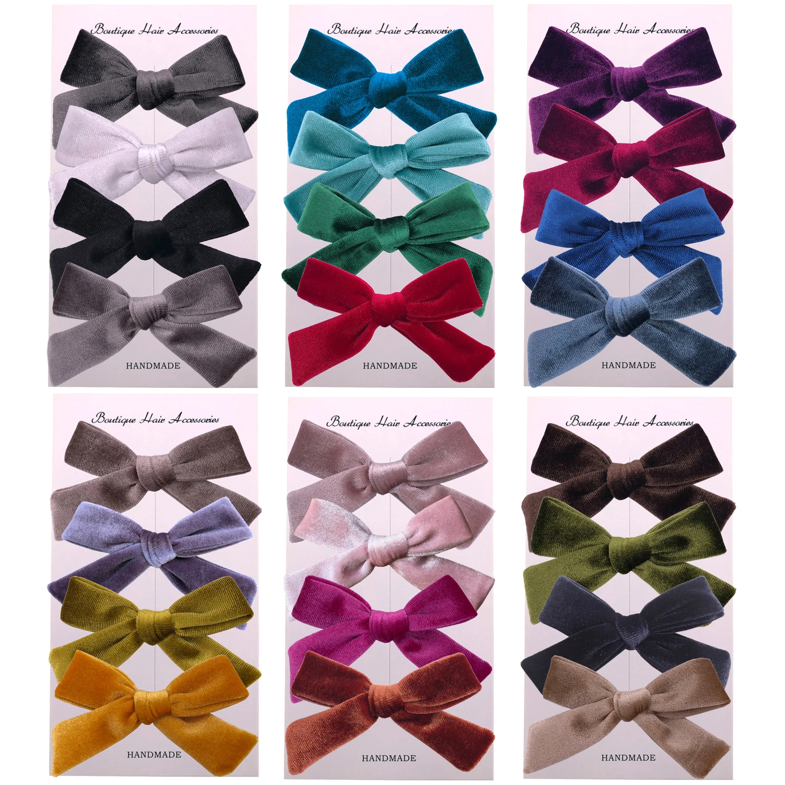 

Set of 4 PCS Velvet hair bow clips Soft Headbands for Baby Kids Girls Vintage Velvet fabric bow Hair band Barrettes Accessories