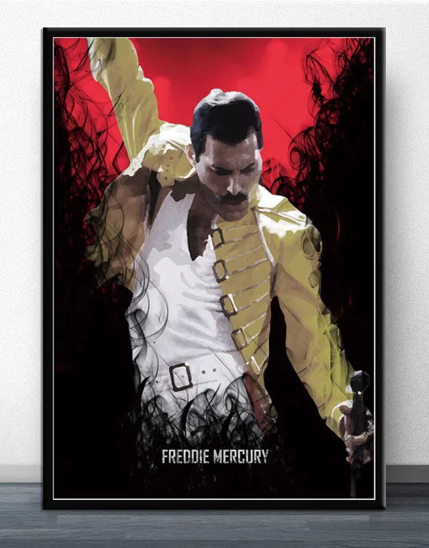 Фредди Меркьюри 1986 королева Legendery певец звезда настенные картины для гостиной комнатный плакат на стену картина маслом домашний декор живопись - Цвет: Light Yellow