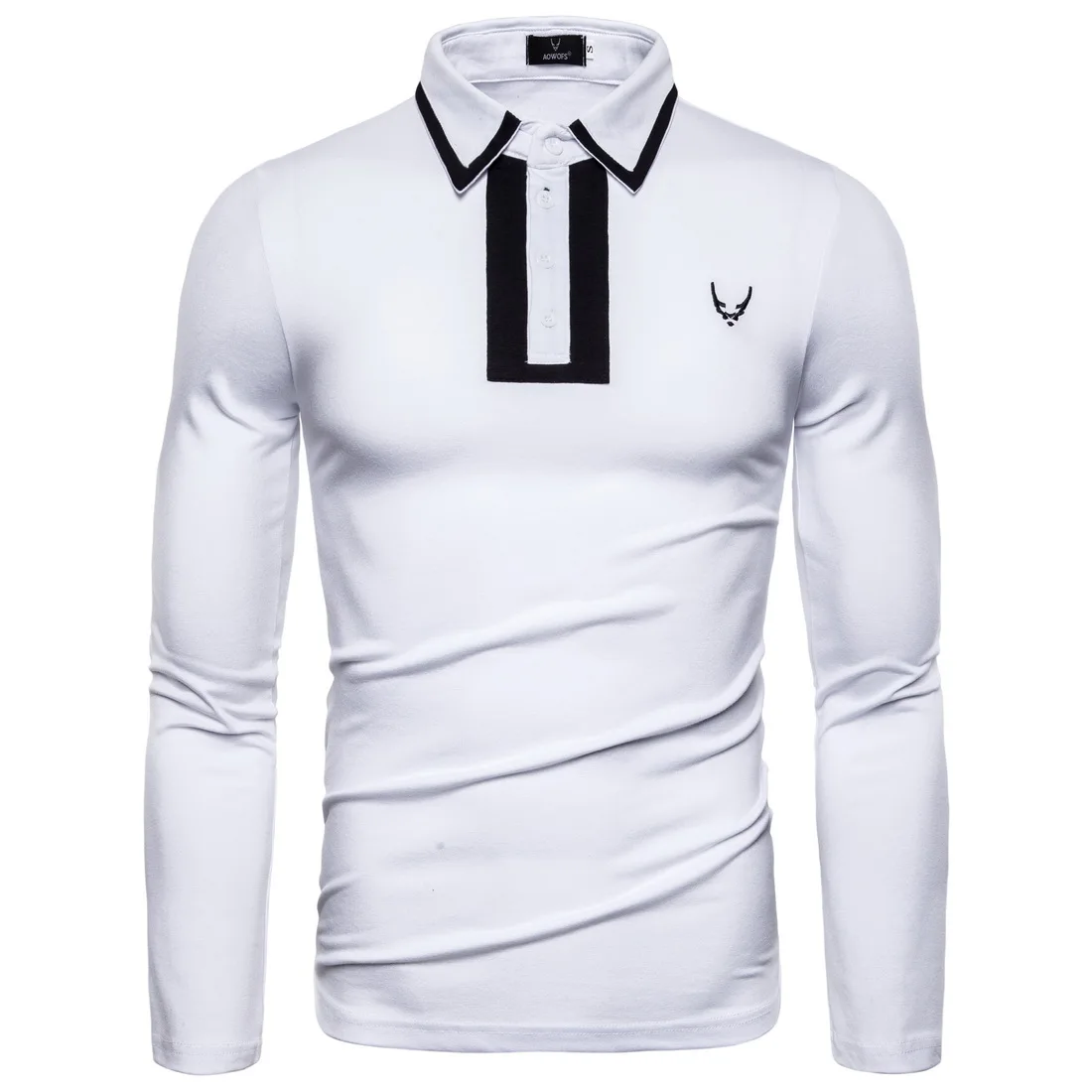 2019 Новый Европейский код поло мужская осень Европа и Америка лацканы с длинным