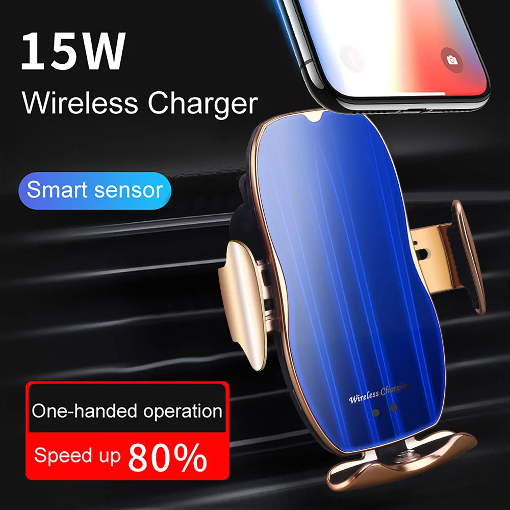 Автомобильное беспроводное зарядное устройство 15 Вт для iPhone 11 XS XR X 8 7 Samsung S20 S10