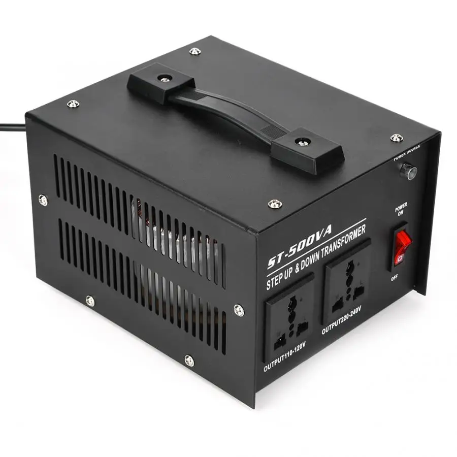 Преобразователь напряжения 500 Вт с 2 шт. универсальных розеток от 110 В до 220