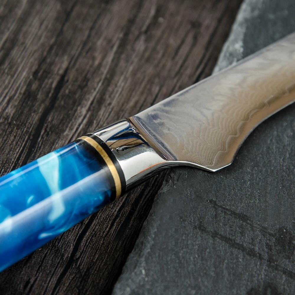 Нож для резки из дамасской стали 67 слоев|Кухонные ножи| |