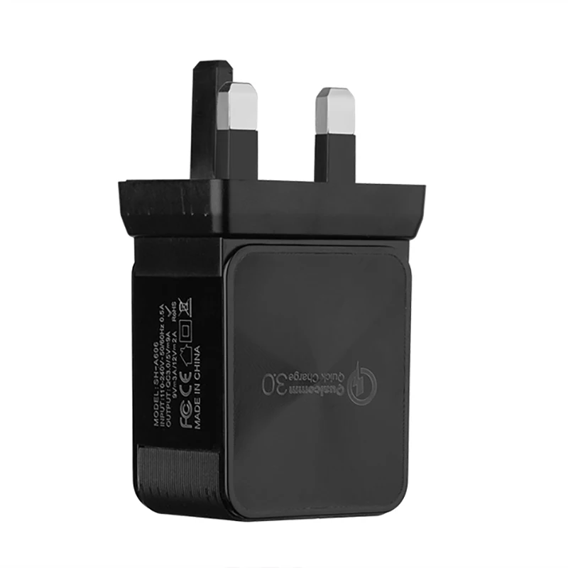 

Quick Charge 3.0 USB Fast Wall Mains Charger 18W one usb Port Travel Adapter QC3.0 Charging Block Wholesale 100pcs/Lot