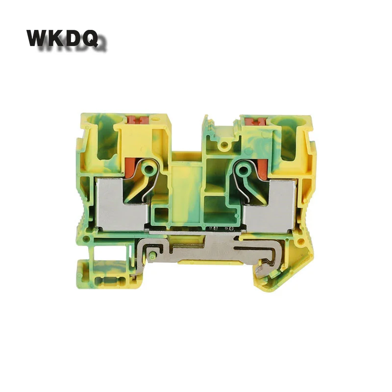 

PT10-PE 10Pcs Push-In Ground Feed Through Protective Earth Plug 10PE Wire Electrical Connector Din Rail Terminal Block PT 10-PE